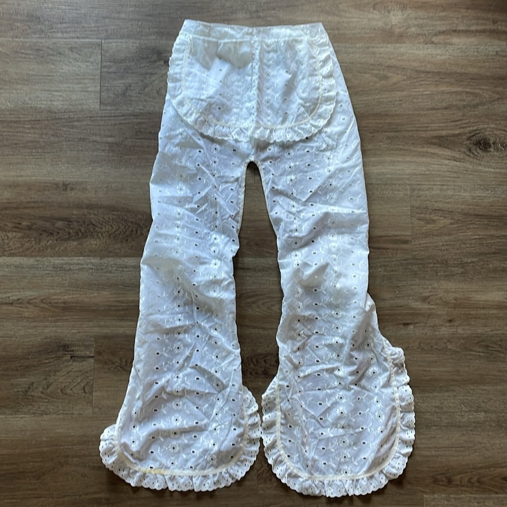 Vintage Eyelet Lace Apron Pants